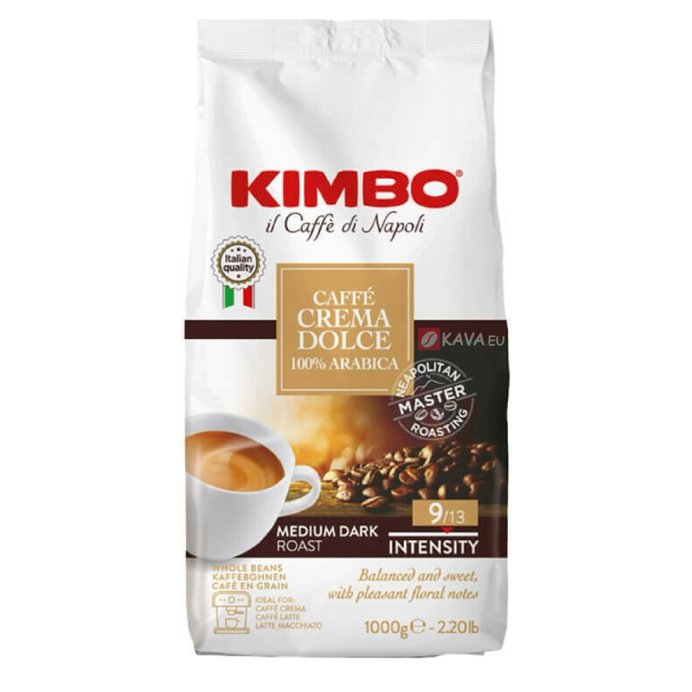 Kimbo Caffe Crema Dolce 100% Arabica zrnková káva 1kg