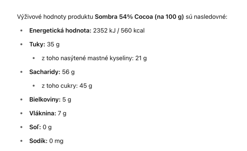 Čokoláda Lucas SOMBRA 2kg