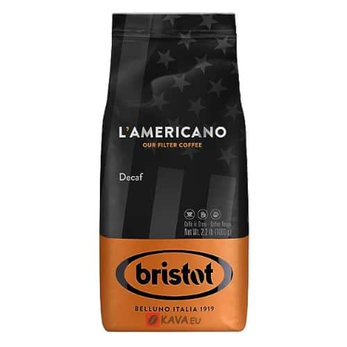 Bristot L’Americano DECAF zrnková káva 1kg