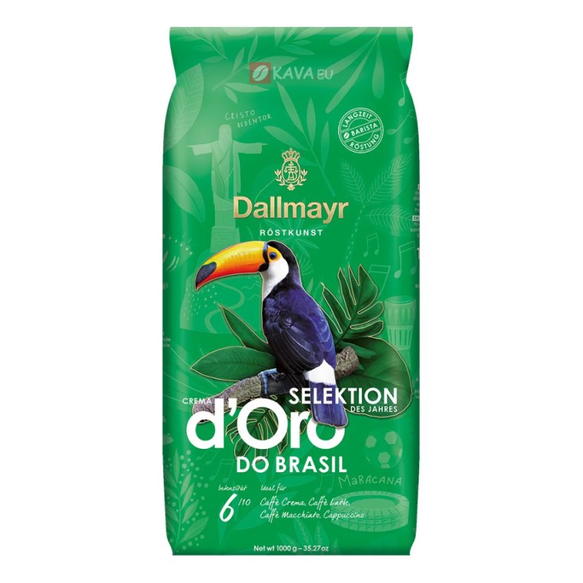 Dallmayr d'Oro do Brasil コーヒー 1000g 2袋 Dallmayr Crema d'Oro do BRASIL coffee beans 1kg - KAVA.eu
