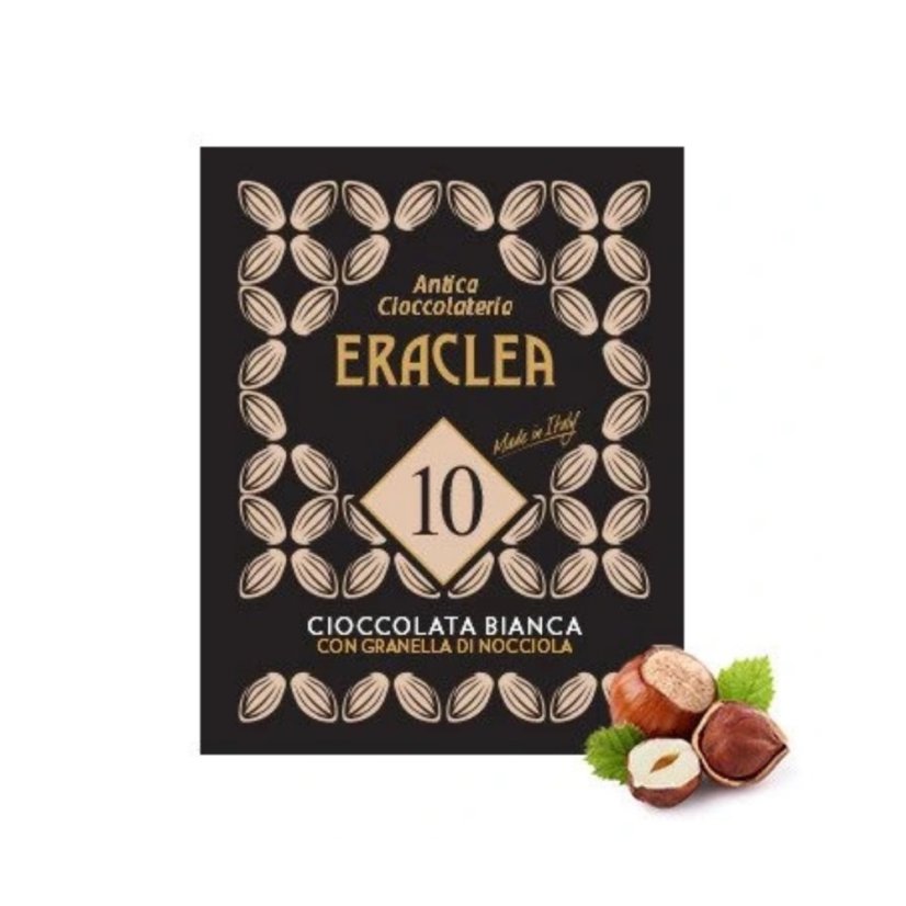 Čokoláda Eraclea 10 Biela s Lieskovcami 15x32g