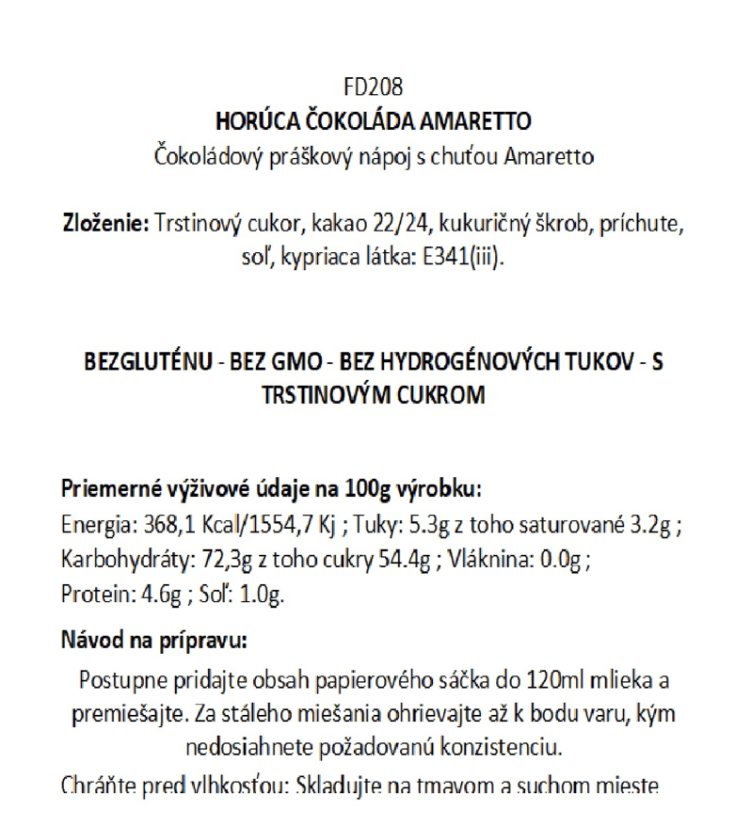 Čokoláda FOODNESS Amaretto 15x30g