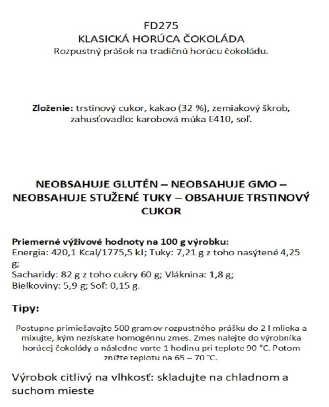 Čokoláda FOODNESS Bílá 500g
