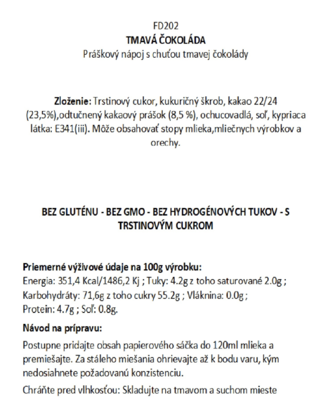 Čokoláda FOODNESS Tmavá 500g