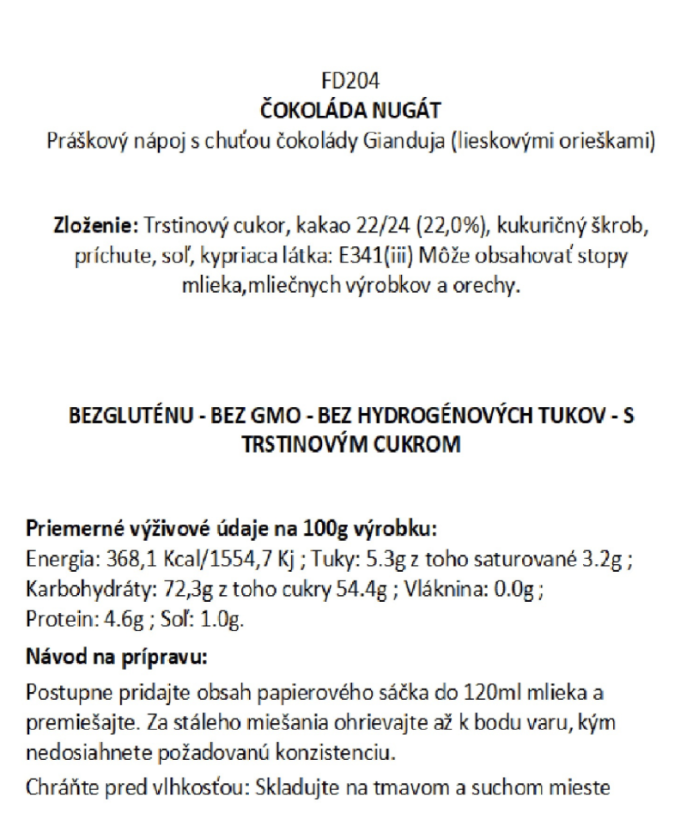 Čokoláda FOODNESS Nugátová 15x30g