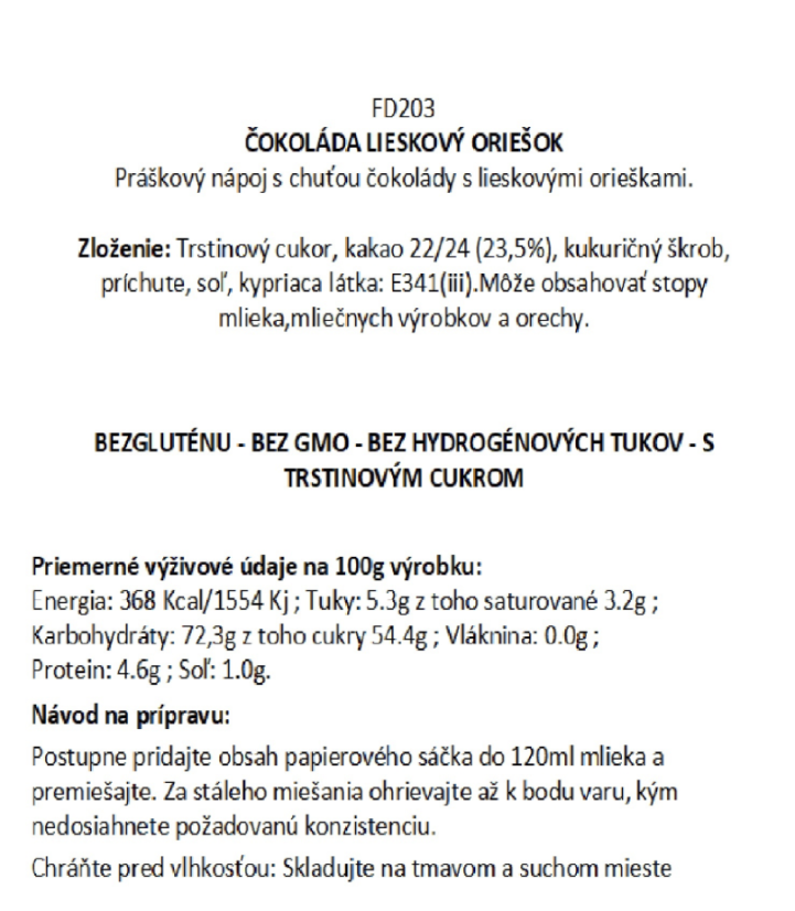 Čokoláda FOODNESS Oriešková 15x30g