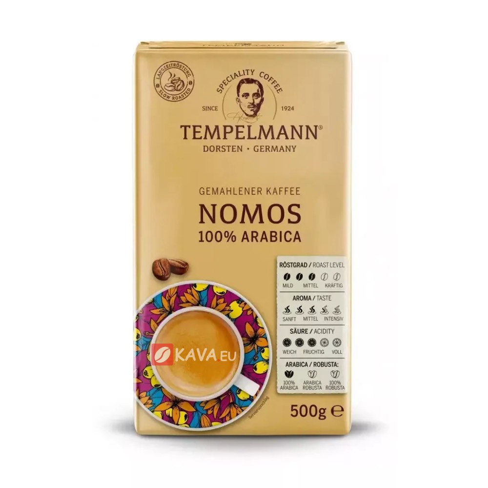 Tempelmann Nomos 100% Arabica mletá káva 500g